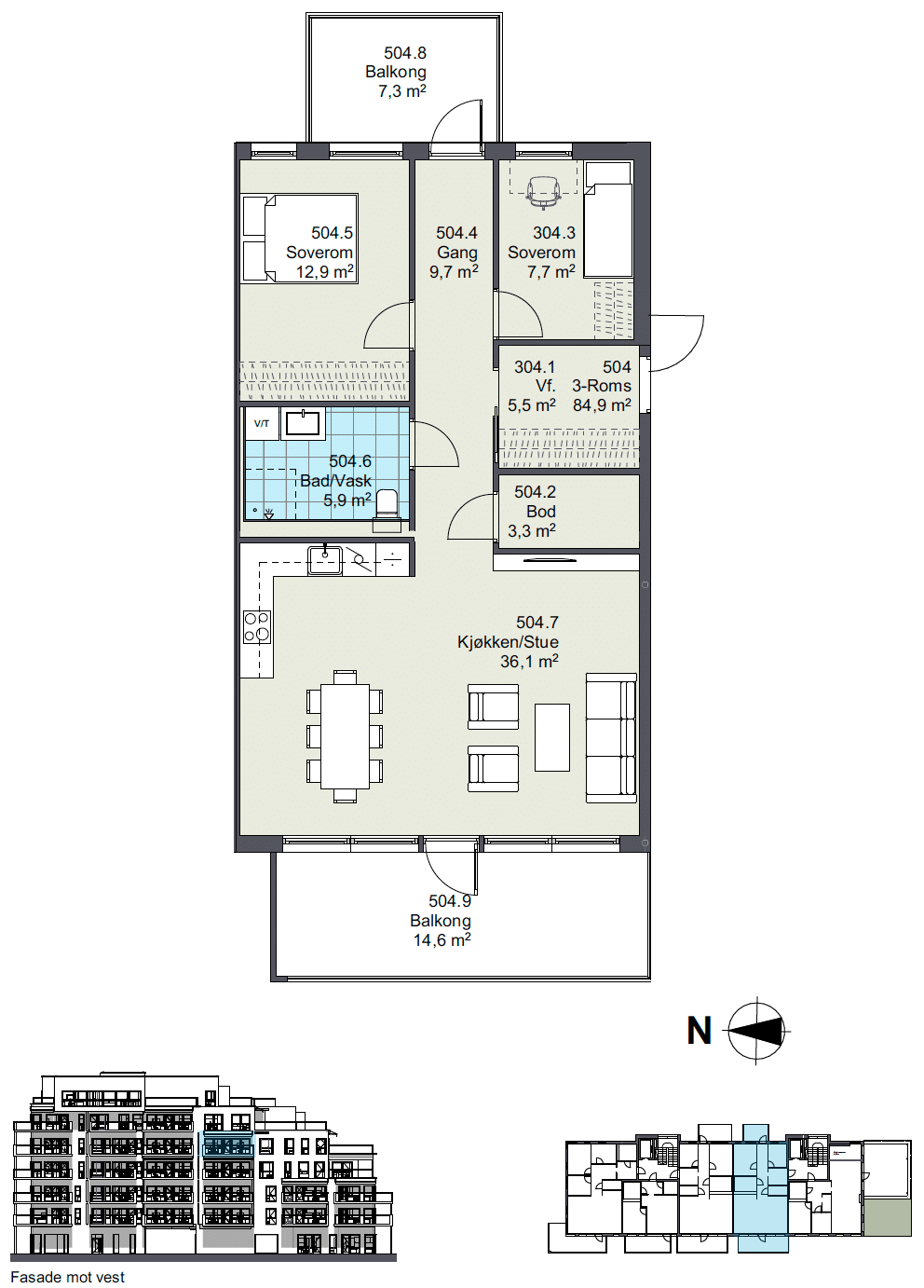 Plantegning av leilighet