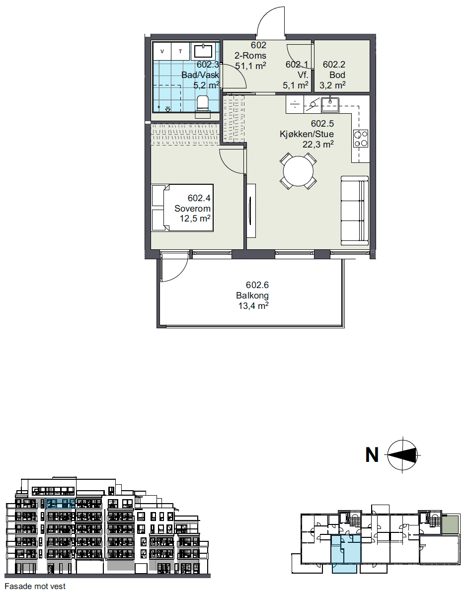 Plantegning av leilighet