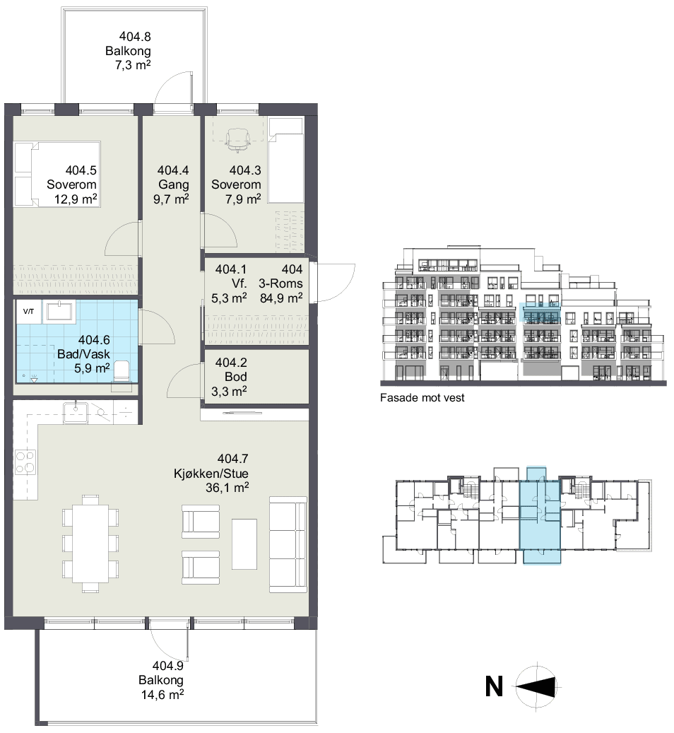 Plantegning av leilighet