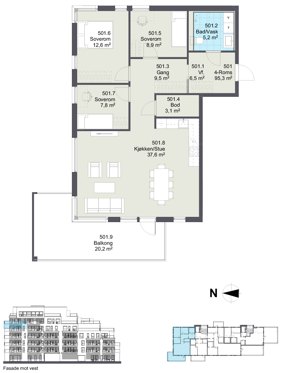 Plantegning av leilighet